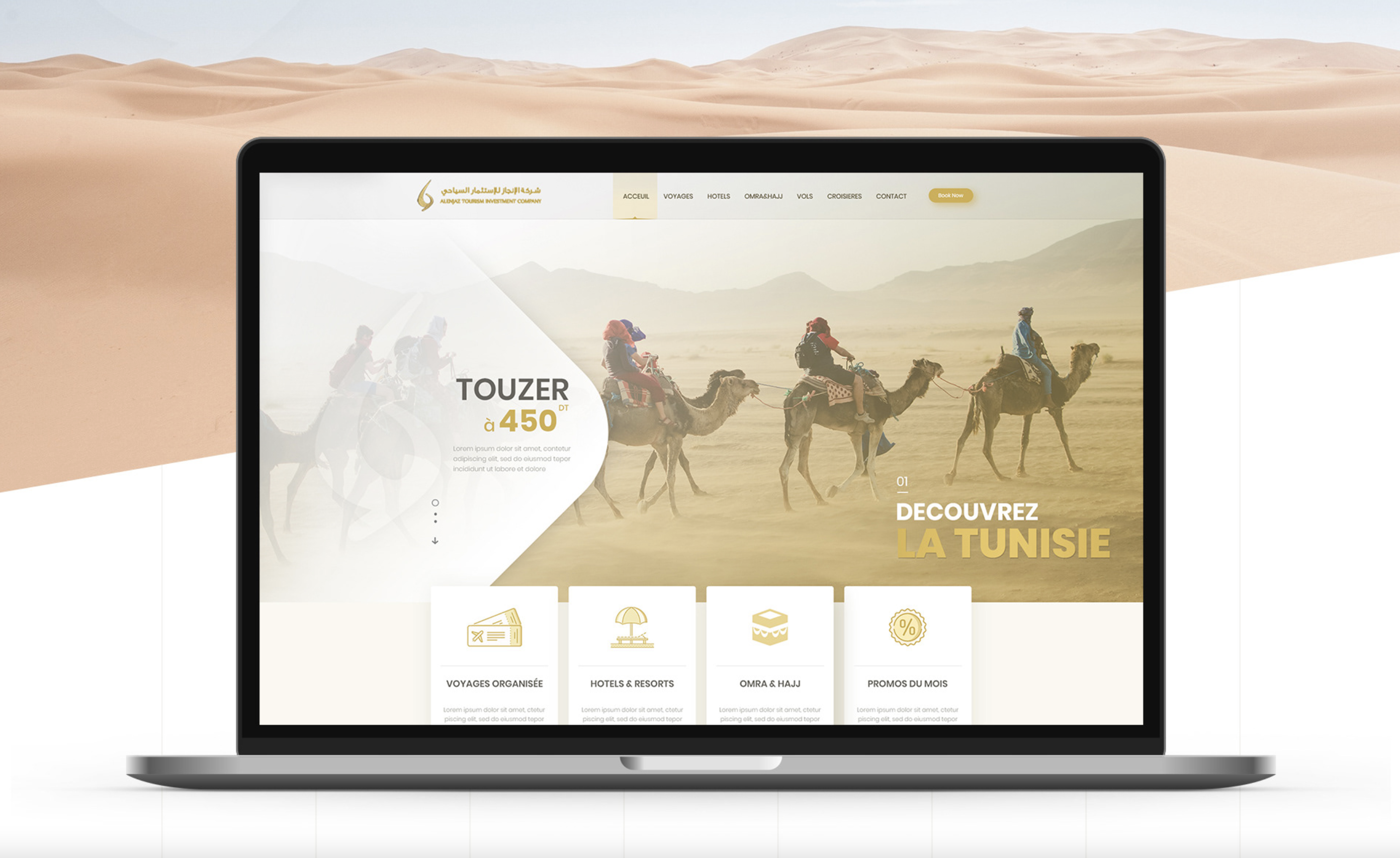 Website design - ALENJAZ TOURISM INVESTESMENT