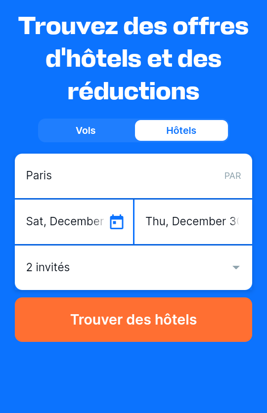 Vente de billets d'avions et hôtel pas chers 