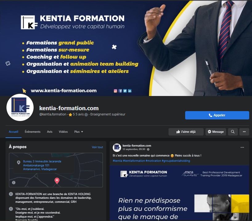 Gestion de réseaux sociaux GROUPE KENTIA