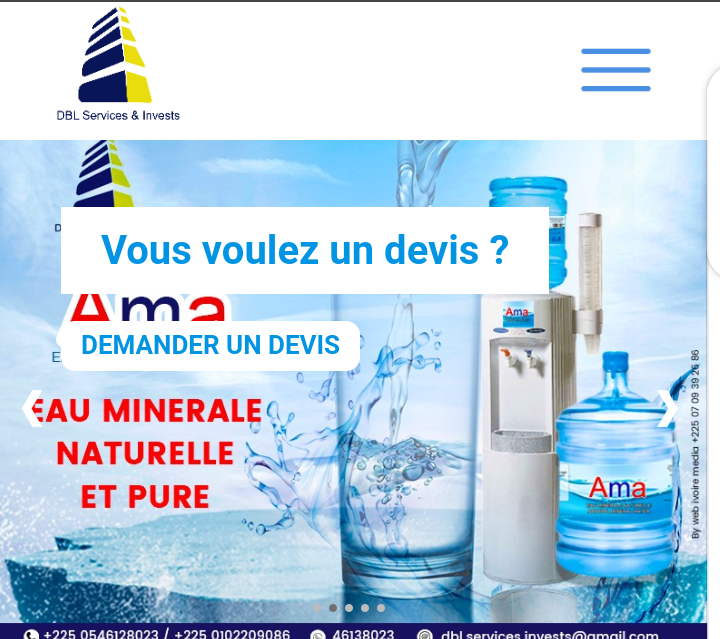 Site d'une société de livraison d'eau minérale