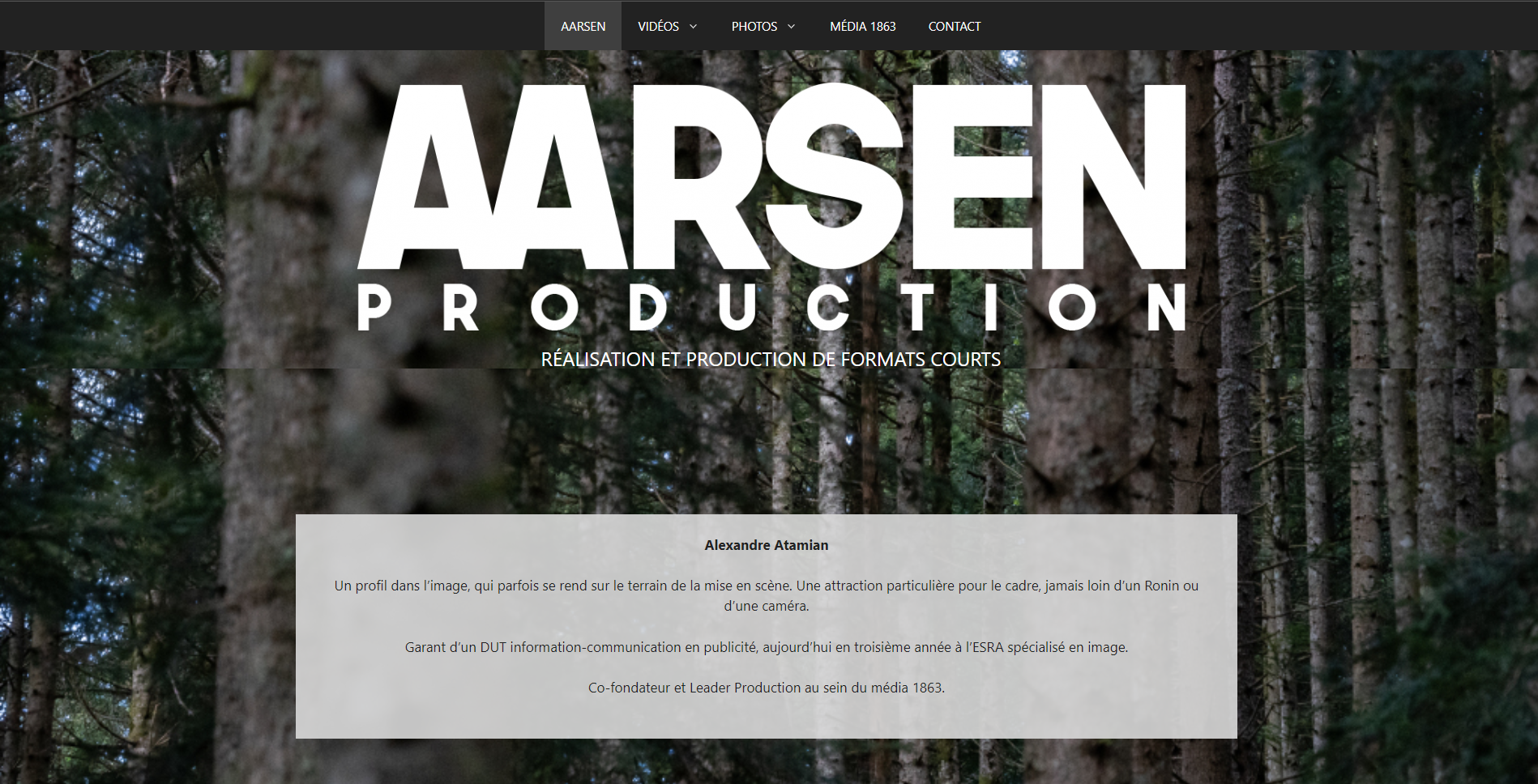 Aarsen Production – Projet WordPress