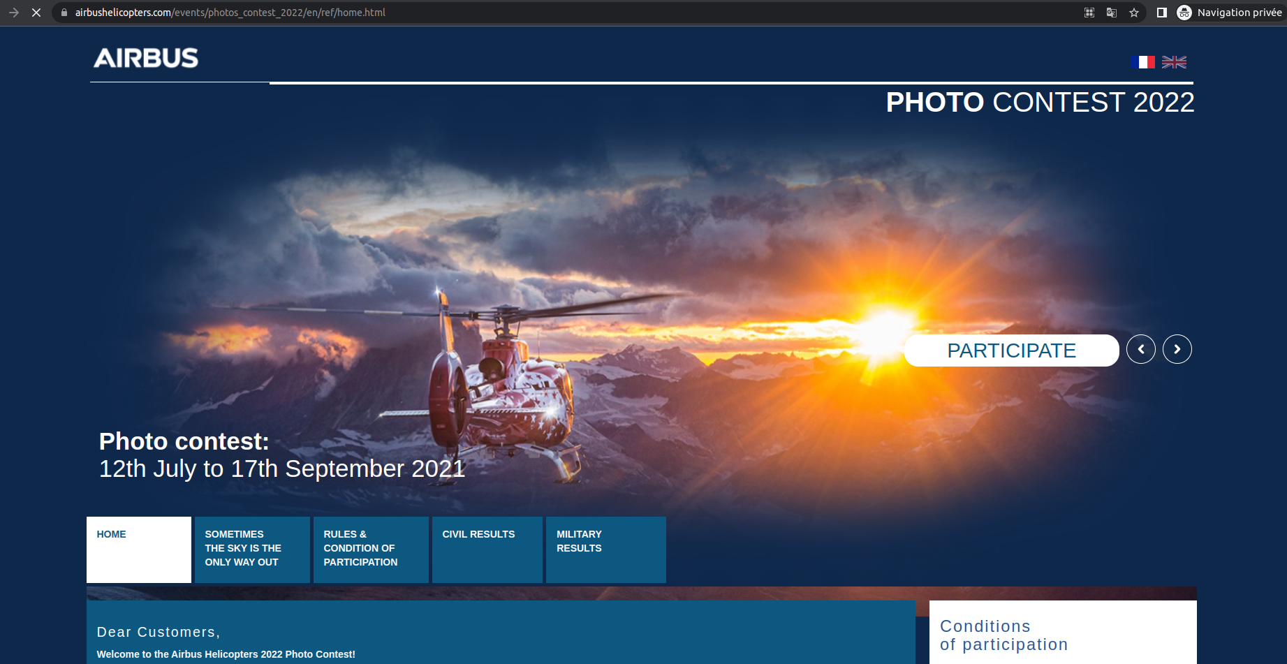 Airbus Photo contest ( Praxis, HTML & CSS, JS)