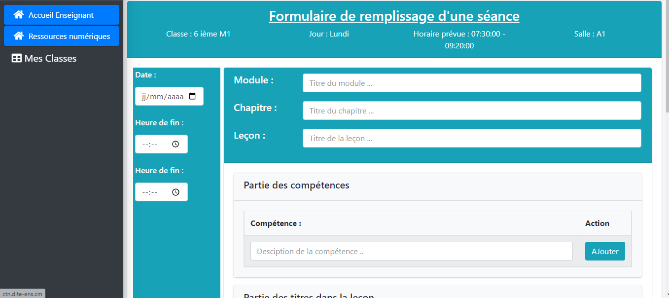 Cahier de texte numérique